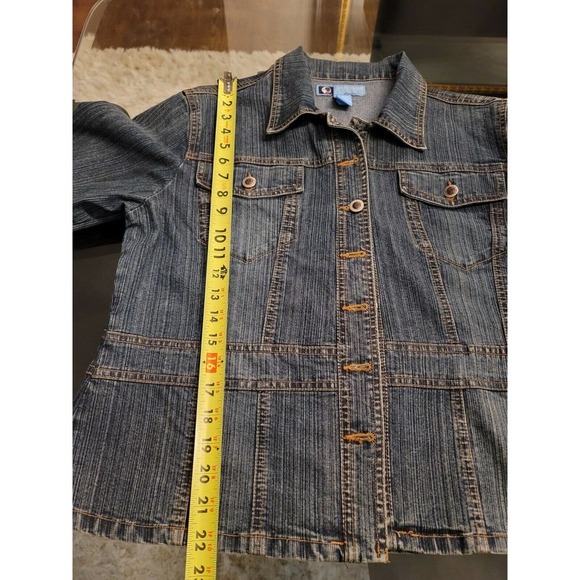 Duck Head Women's Blue Denim Cotton Long Sleeve Buttons Style Stretch Jacket L - Picture 10 of 11